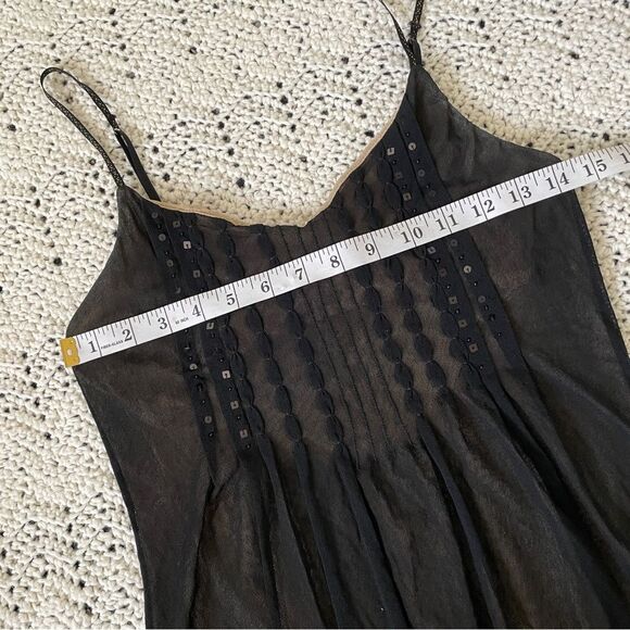The Limited Mesh Sequin Y2K Babydoll Cami Tank Top Black small whimsygoth fairy - Picture 2 of 7